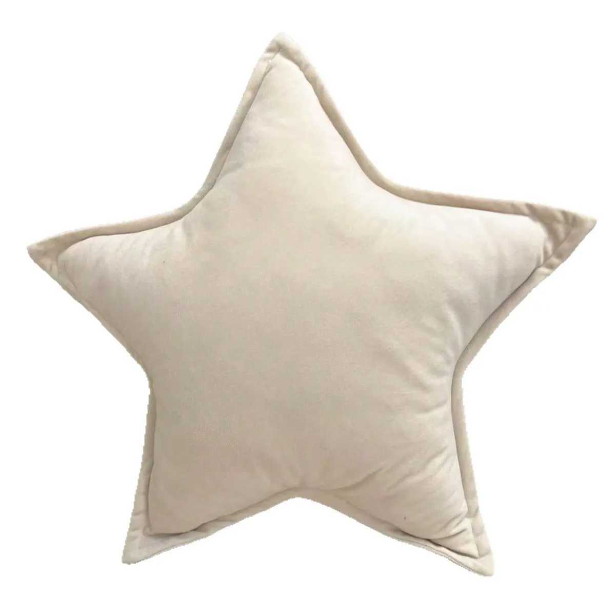 Cute Star-Print Throw Pillow 35 cm Nordic Minimalist Decor Cushion for Sofa Bedroom Nap Time Soft Plush Fill Removable H260323