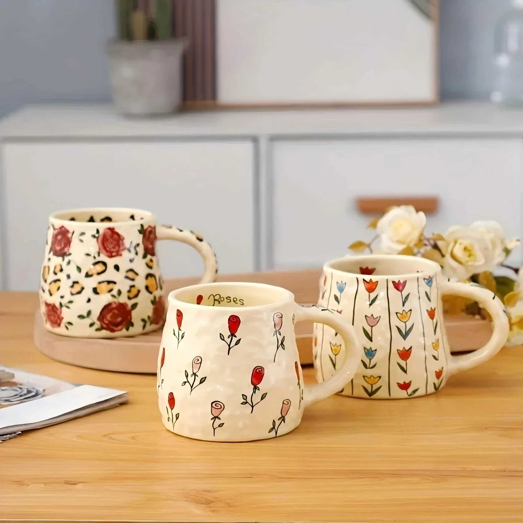 1PC 350ml Handmade Unique Design Ceramic Mug Coffee Mug for Tea Coffee Milk Juice in Kitchen Dining Room Living Room H260323