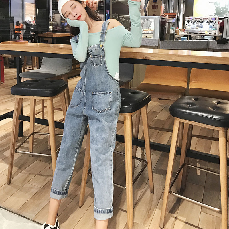 Spring/summer New Trendy Denim Overalls For Women College Style Fresh And Loose Age-reducing Petite-friendly Designer Pants Suspender Pants