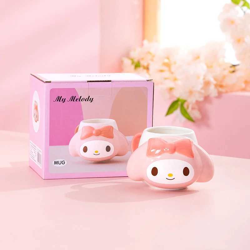 My Melody Pompompurin Embossed Ceramic Mug 450ml Kawaii Anime Coffee Mug Microwave Dishwasher Safe for Home Office Gift D260323