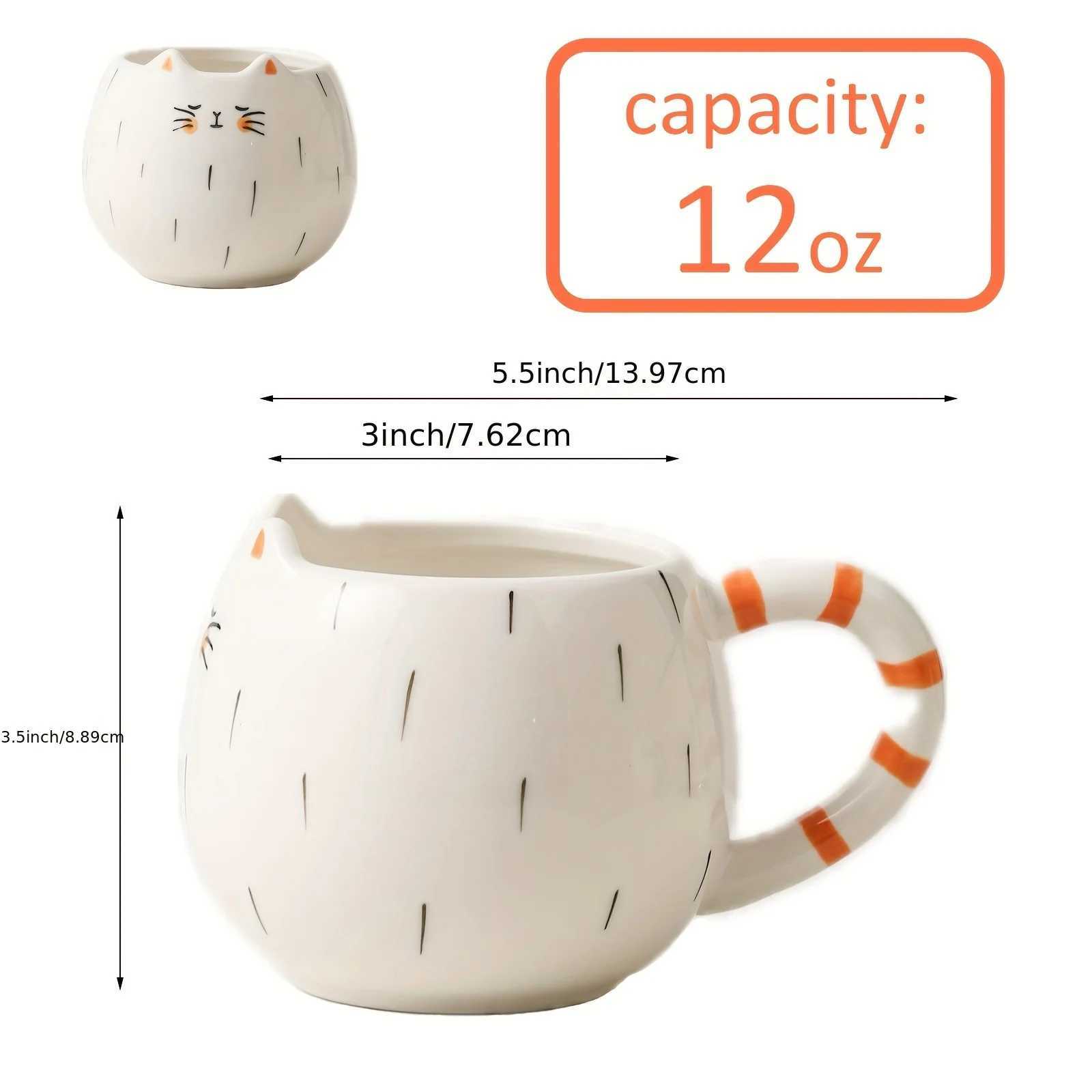 Ceramic water cup afternoon tea milk coffee milk tea cup cute cat shaped mug home drinking set D260323