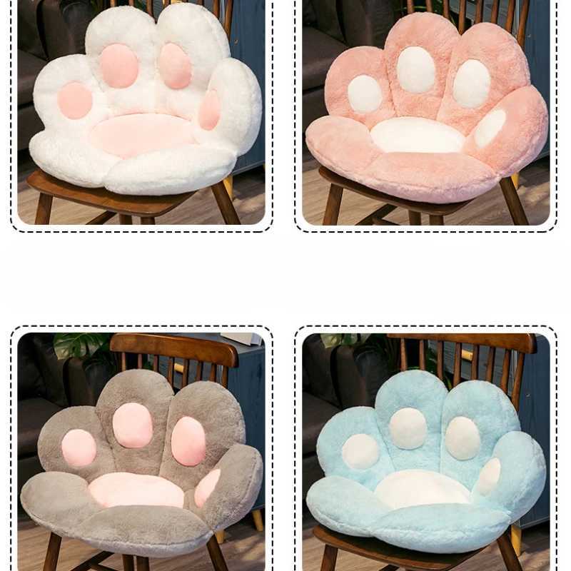 70cm INS Cute Cat Paw Cushion Plush Filling Soft Pillow Heart Shaped Tatami Sofa Cushion Kawaii Birthday Gift Home Decoration H260323