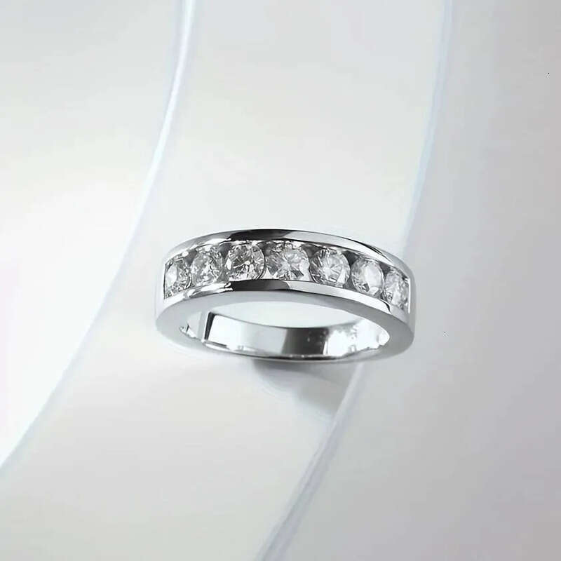 Moissanite Eternal Ring D Color VVS Lab Made Jewelry Set 925 Silver Mozambican Wedding Engagement Gift