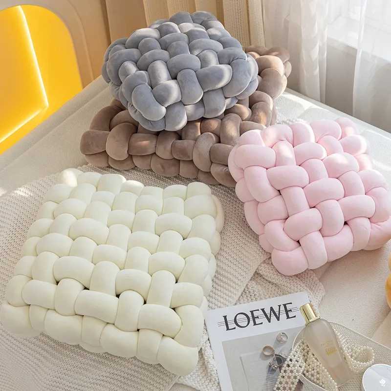 Aesthetic Knot Plush Cushion Nordic Weave Stuffed Pillow Sofa Decorative Modern Pillow Soft Office Chair Floor Cushion Decor H260323