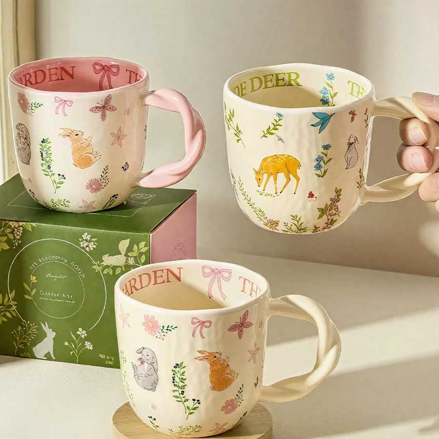 Ceramic cup Coffee cup Water cup Mug Tea cup Cup Kids Minimalist Nordic style For brewing tea With handle Engraving available H260323