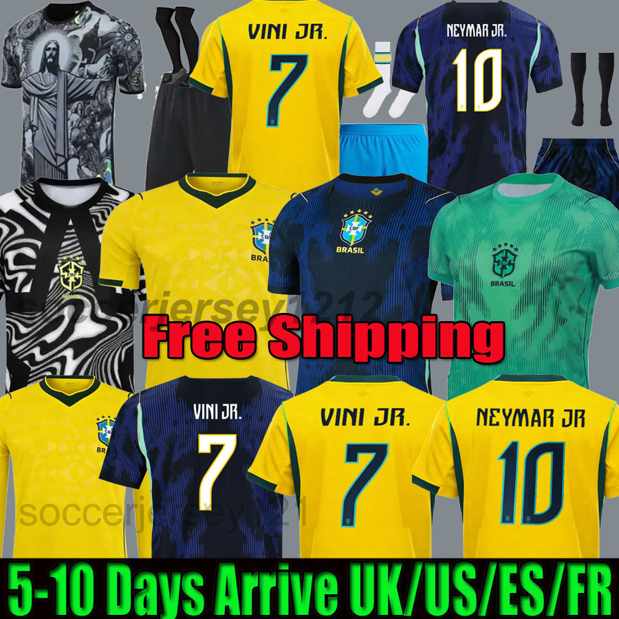 2026 Brasil footbal kit BrazilS Soccer Jersey 25 26 27 L.PAQUETA NEYMAR VINI JR. RICHARLISON football shirt G.JESUS T.SILVA BRUNO G. PELE CASEMIRO 2025 Men Kids