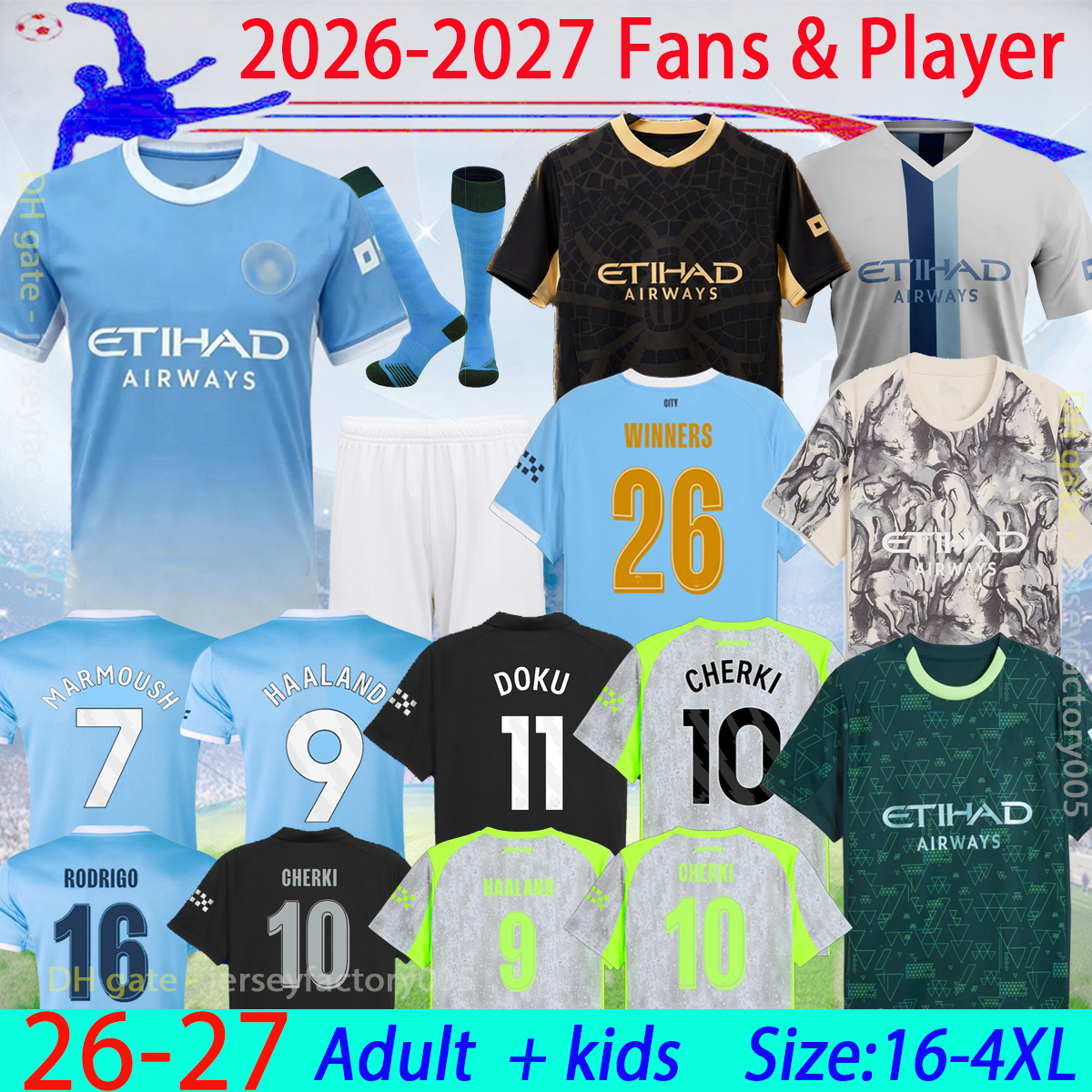 16-4XL 26 27 Fourth HAALAND soccer jerseys Mans REIJNDERS CHERKI aldult kids kit 2026 City GREALISH RUBEN third BERNARDO MAHREZ FODEN football shirt