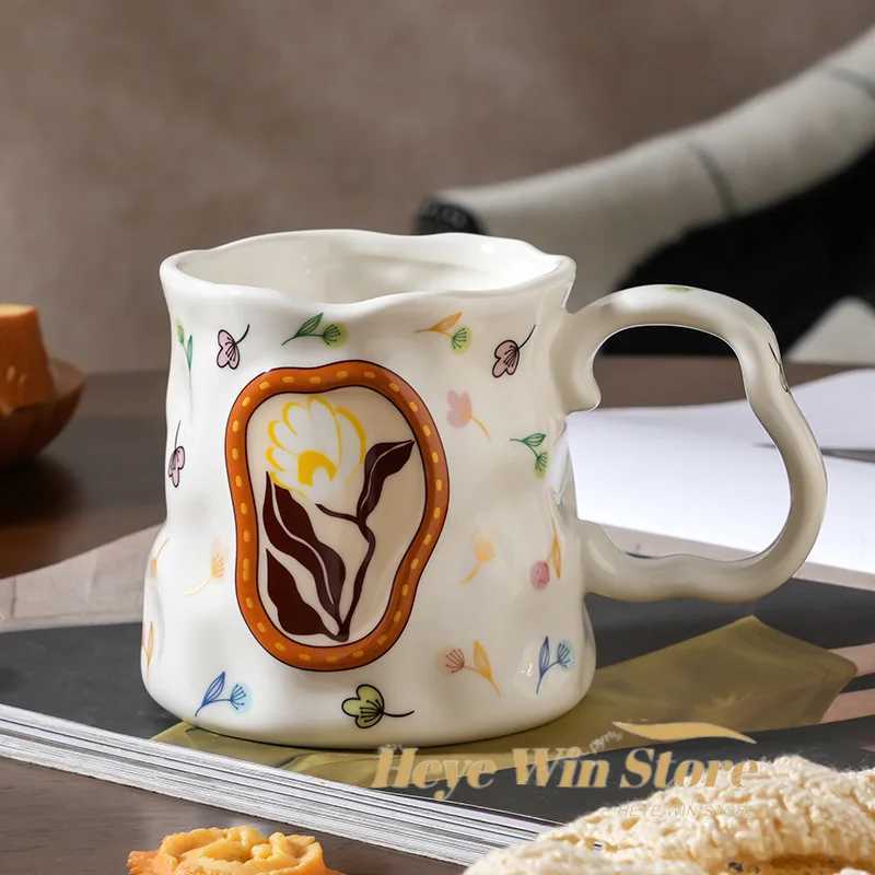 Dreamy Flower Shaped Handmade Ceramic Mug High-value Water Cup Design Inspired Souvenir Breakfast Coffee Cup H260323