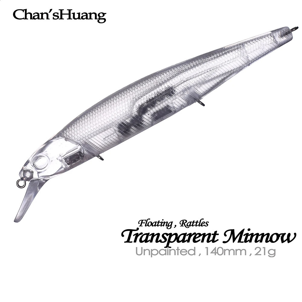 ChansHuang 20PCS Unpainted Blanks Bait 14cm/21g Transparent Floating Rattles Minnow DIY Handmade Artificial Fishing Lure Tackle 260323