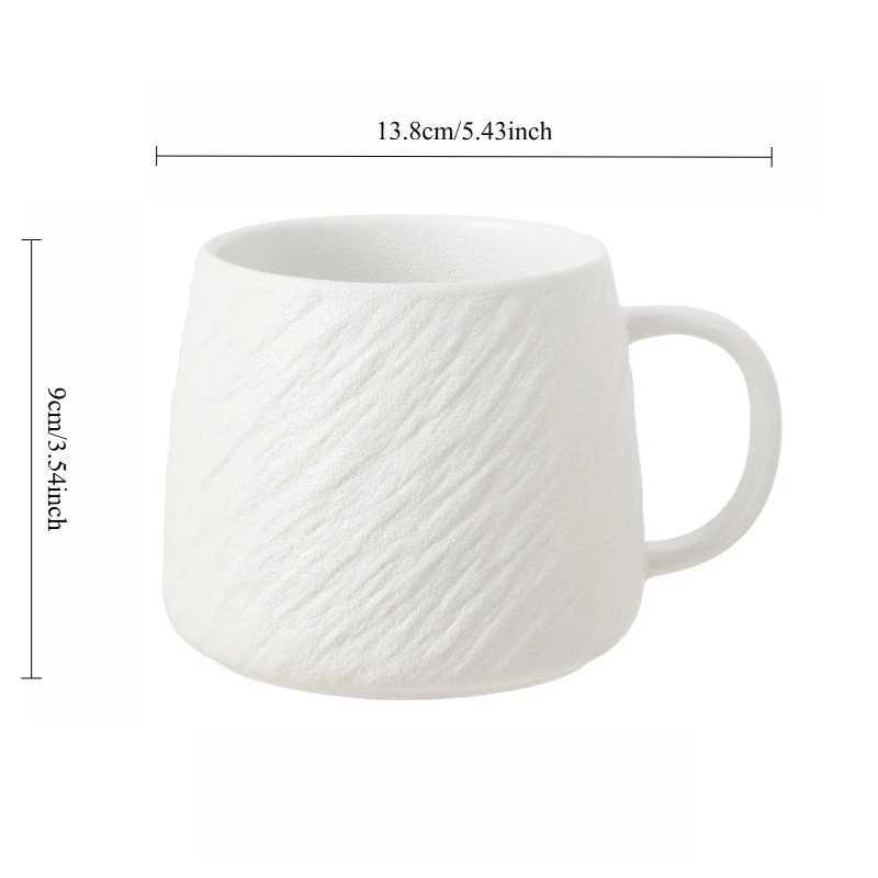 Stone Texture Ceramic Mug Large Capacity Solid Color Minimalist Design For Office Home Daily Coffee Tea Drinking Cup D260323