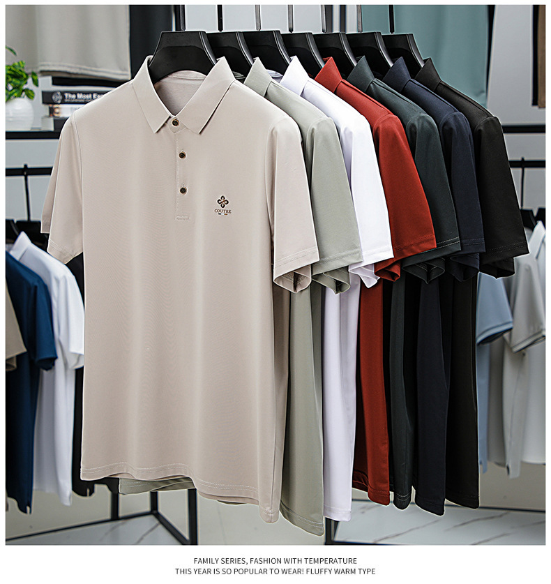 Men's Polos Luxury Brand Summer Seamless Short Sleeve Polo Shirt Lapel Exquisite Embroidery T-shirt Leisure Ventilate Tops