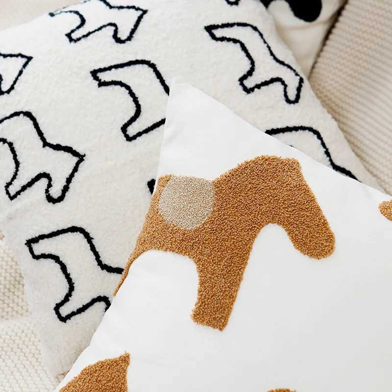 Cute Childrens Horse Nordic Minimalist Cushion Covers For Home Sofa Bed Throw Pillow Case Living Room Decorative H260323