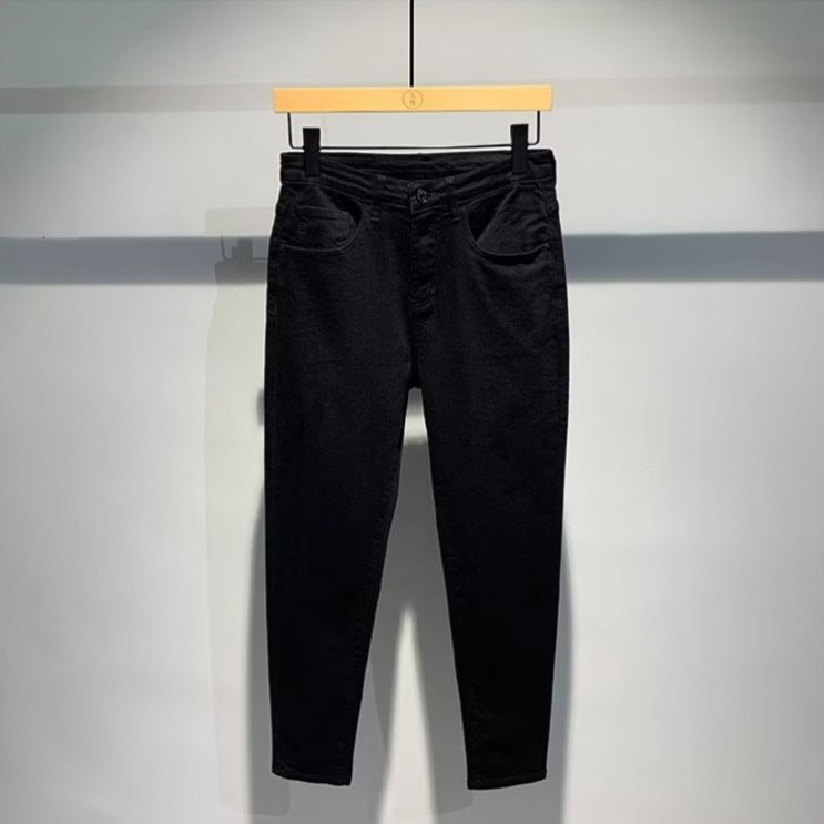 2026 Fashion Designer Jeans Luxury Men's Wool Lined High End Embroidery Slimming Casual Pants Men's Classic Black Outdoor Sports Pants Busin