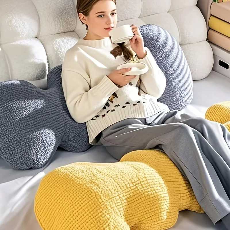 Versatile Cloud Wave Leg Pillow - Soft Polyester Hand-Washable Perfect for Bedroom Living Room Decor H260323