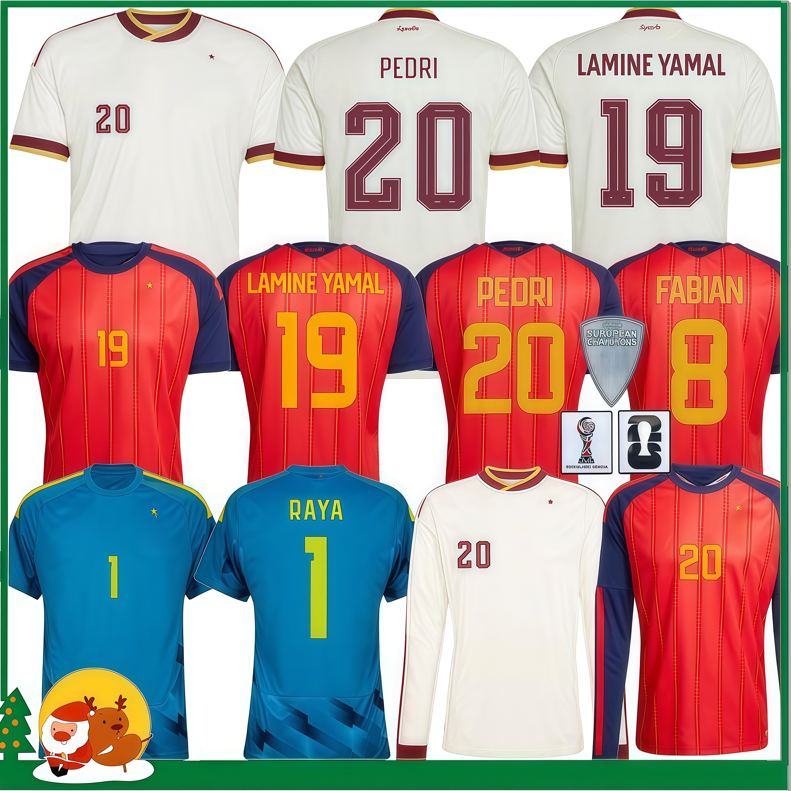 2026 Spain LAMINE YAMAL Soccer Jersey 25 26 WILLIAMS JR MORATA FABIAN JOSELU OLMO Spanish Espana Football shirts RODRIGO PEDRI CARVAJAL kids kit Men w