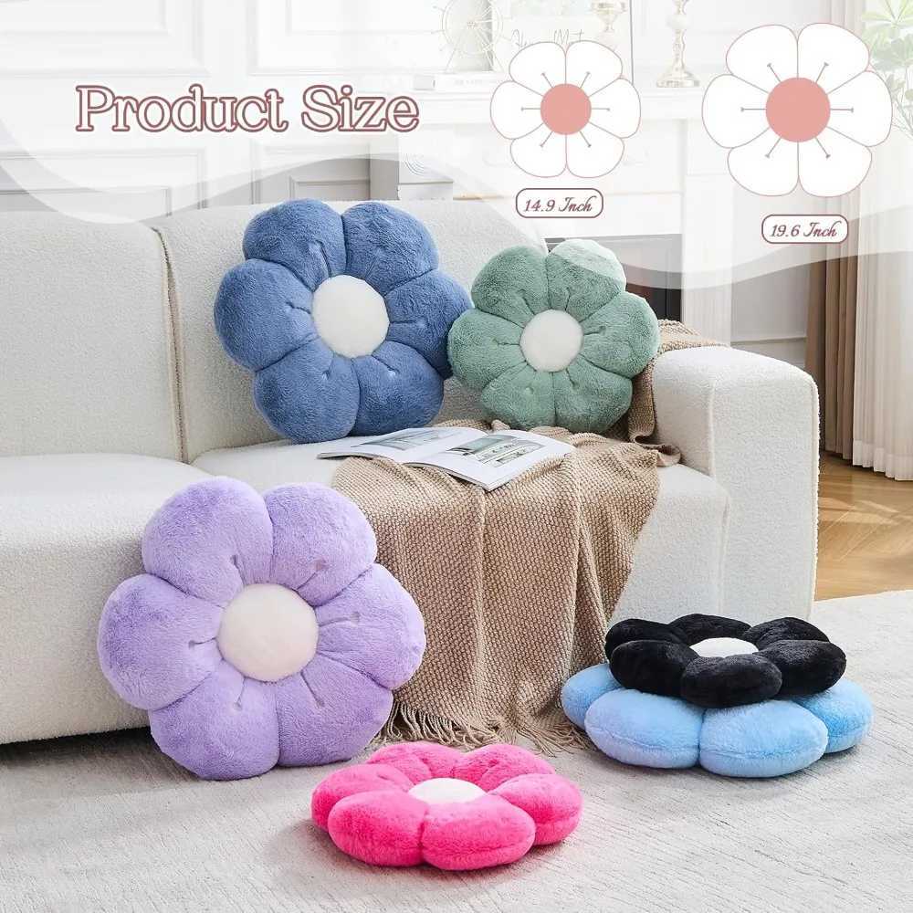 Black Flower Pillow Cute Flower Shaped Decorative Pillow 196 Daisy Pillow Aesthetic Home Decor Floral Throw Pillows H260323