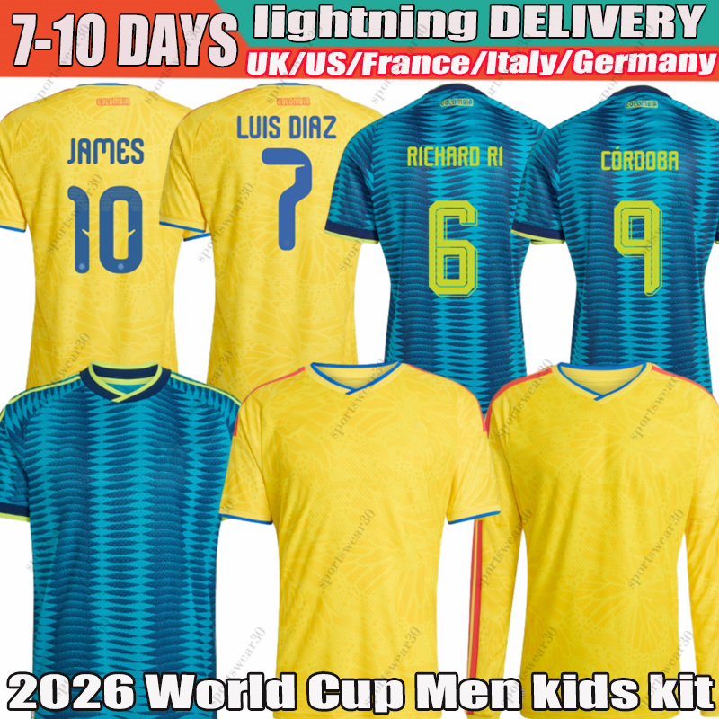 colombia world cup 2026 Luis Diaz JAMES J.LERMA Soccer Jerseys Borre Suarez Campaz Lerma Munoz football shirt mens kids kit