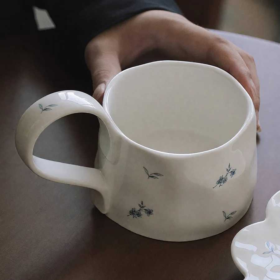 Ceramic cup Coffee cup Water cup Mug Tea cup CupPure white Bone china Jingdezhen ware Large capacity High-temperature fired Ivor H260323