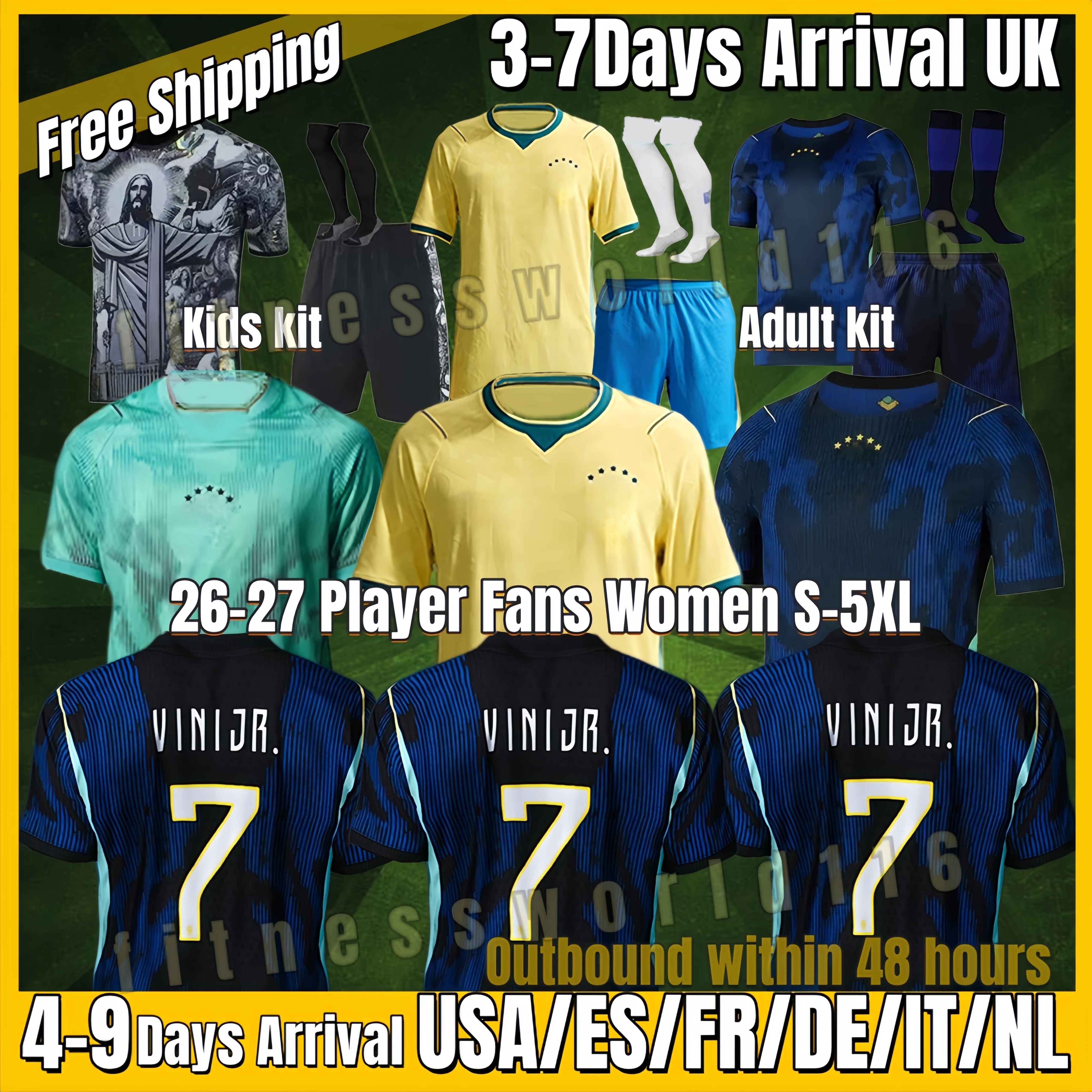 brazil 5XL 2026 2027 BRAZIL NEYMAR JR soccer jerseys VINI JR Camiseta de futbol RAPHINHA football shirt football maillots brasil MEN KIDS and Retro Ronaldinho S-5XL