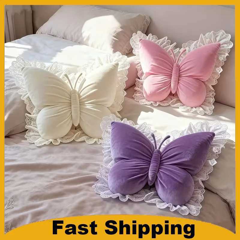 Cute Princess Butterfly Office Pillow Living Room Bow Bedroom Car Sofa Cushion Home New Pillow Room Home Garden Decor H260323