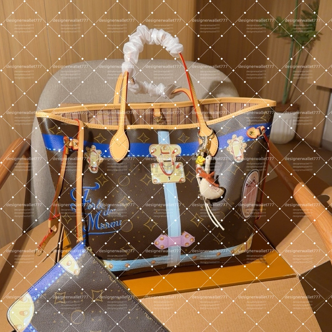 10A Womens neverfulltote bags designer tote bags shopping leather shoulder crossbody bag rhinoceros animal coconut tree Bag 32cm top quality