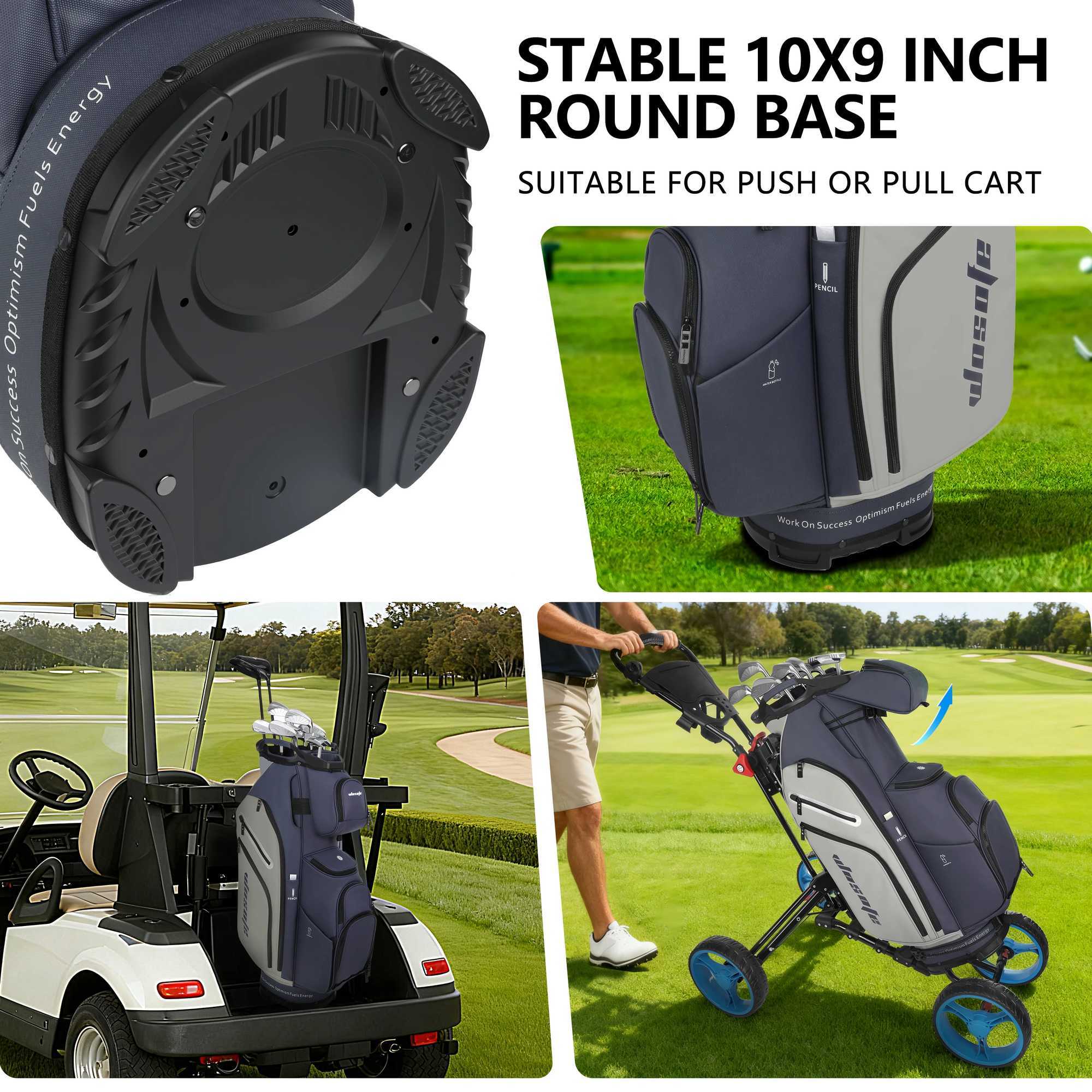 PU Leather Lightweight Men Women Blue White Black Green Golf BagMultiple 10 Pockets 14-Way Dividers Cooler Pouch Golf Cart Bag D260323