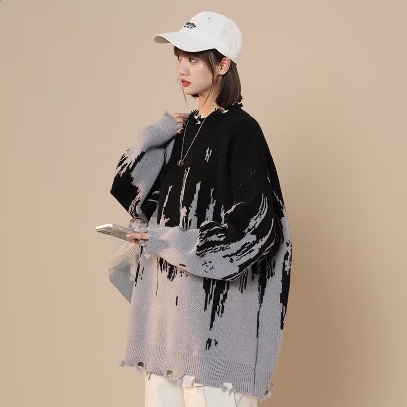 ExpertDesigned knitwear for both men and women twotone patchwork sweater with a highend feel suitable for outerwear 241010