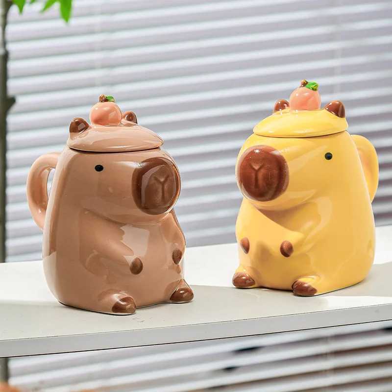 Capybara Ceramic Mug Cute Coffee Cup for Office Home Use Kawaii Large Capacity Water Cup Drinking Gift for Christmas Birthday D260323