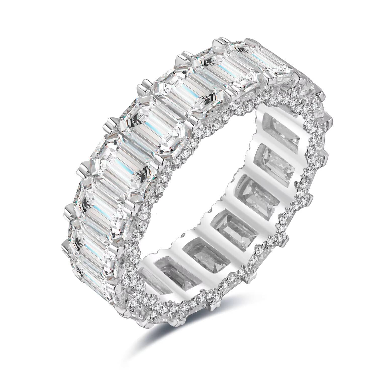 Custom Artic Jewellery Platinum Engagement Rings RD2728 IGI-Certified Lab Grown Emerald Cut Diamonds Christian Classic Fast
