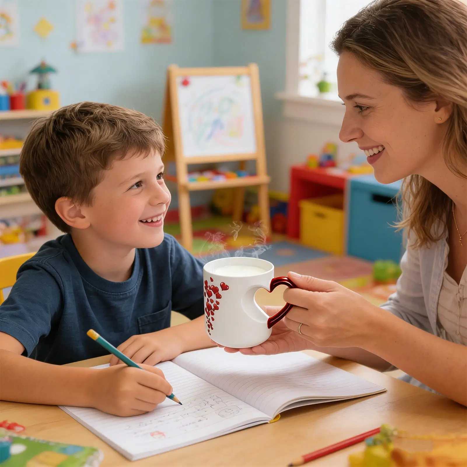 new Color Changing Mug Heart Ceramic Cup Novelty Magic Cup Creative Design Coffee Mug Valentines Day Preferred Gift D260323