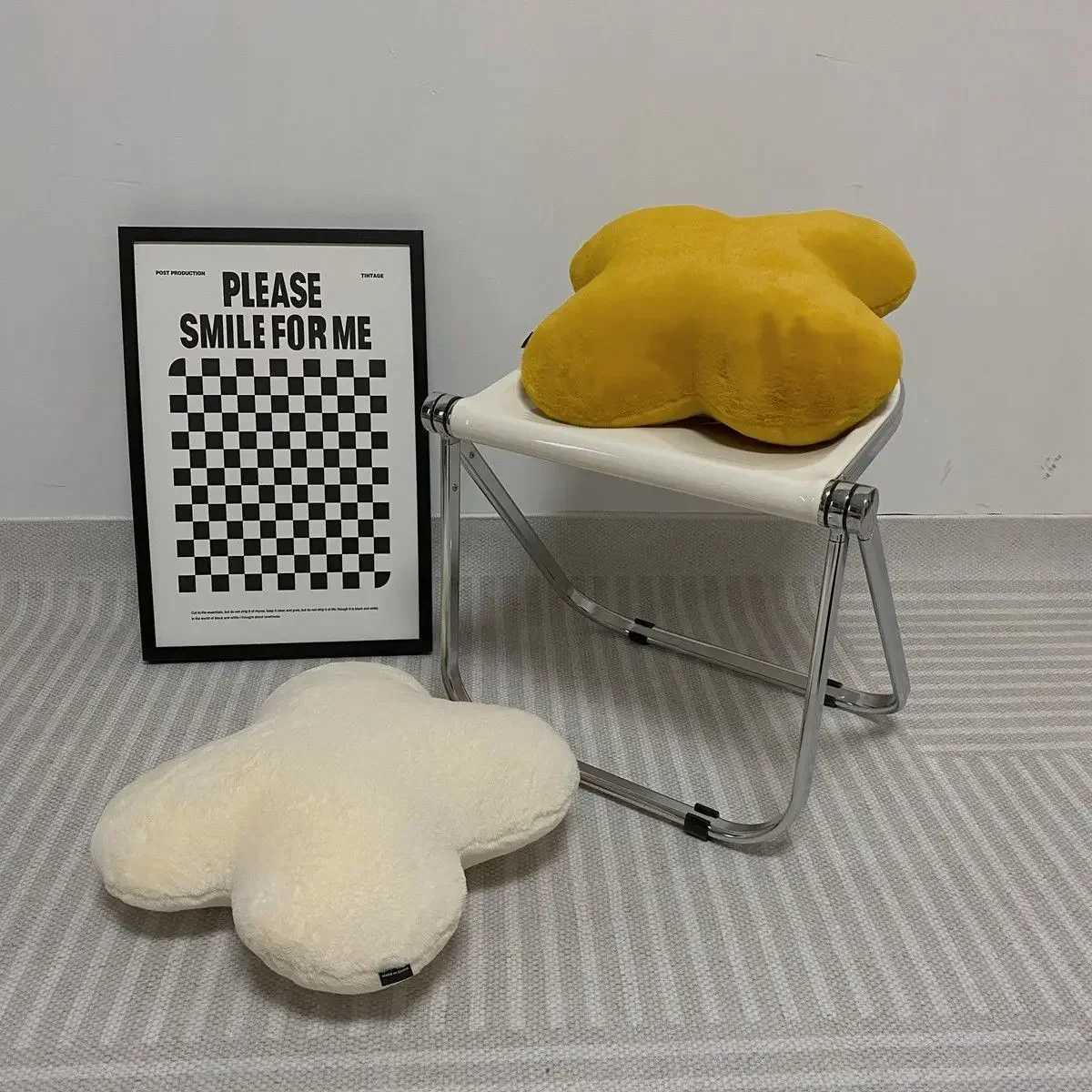 Back Cushion Flower Simple Style Cute Solid Color Bedroom Household Plush Throw Pillow Office Sofa Bowknot Multipurpose Pratical H260323