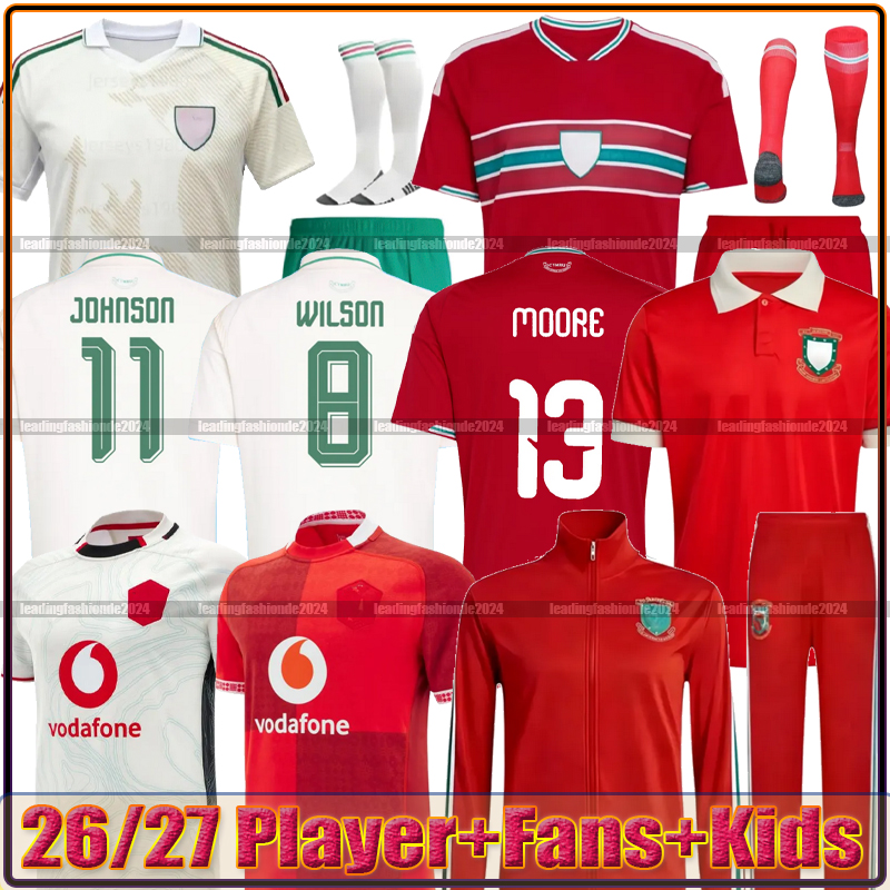 2026 Wales World Cup soccer jersey 150 anniversary 150TH 26 27 BROOKS WILSON JOHNSON Neco Williams HOME football shirts men kids kit home away top