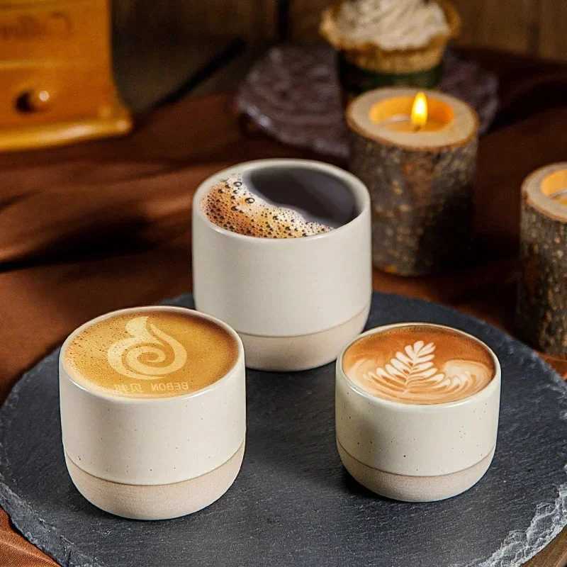 Vintage Coffee Mug 100ml 180ml 230ml ceramics Tea cup Japanese-style cafes Drinkware Stoneware Espresso for Restaurants Hotels D260323