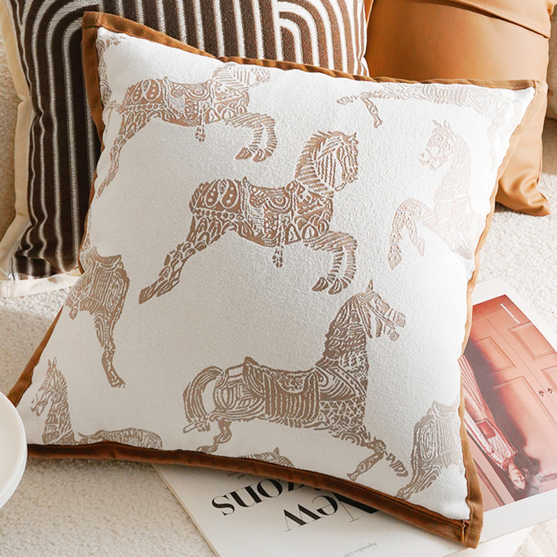 & Vintage Brown Style Luxury French Sofa Cushion Covers New Chinese Style Minimalist Pillows Headboard Cushions And Backrest Pillow Case