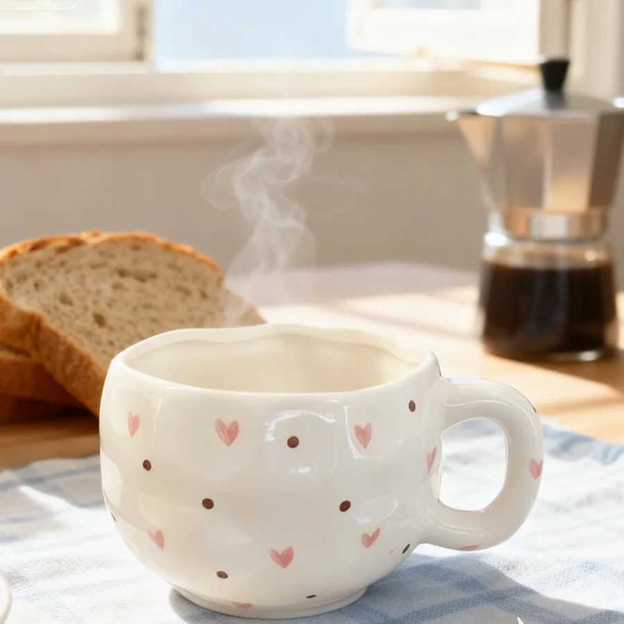 Ceramic cup Coffee cup Water cup Mug Tea cup CupColor glaze Spoon Customizable option Parent-child For water Family H260323