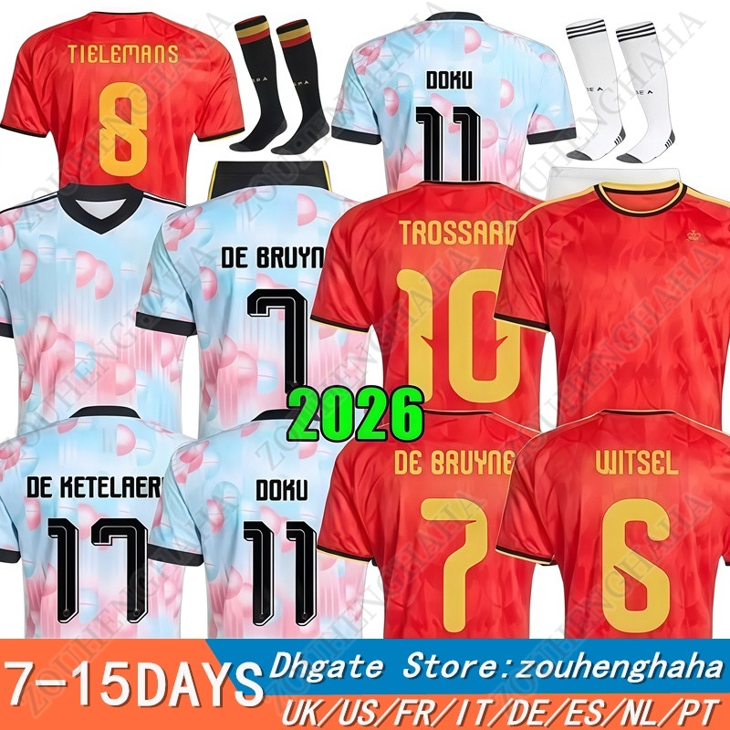 S-4XL 26 27 Belgium DE BRUYNE soccer Jerseys 2026 2027 Home Away Men Kids Fans Player Football shiirt Kit DOKU TIELEMANS WITSEL TROSSARD DE CUYPER OPENDA SAELEMAEKERS