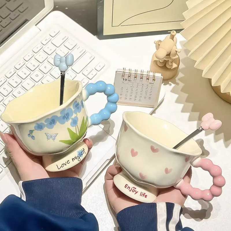 Equiste Ceramic Cup As Gift for Girls - Water Cup Pefect Travel Companion Cup Coffee Cup for Breakfast Milk H260323