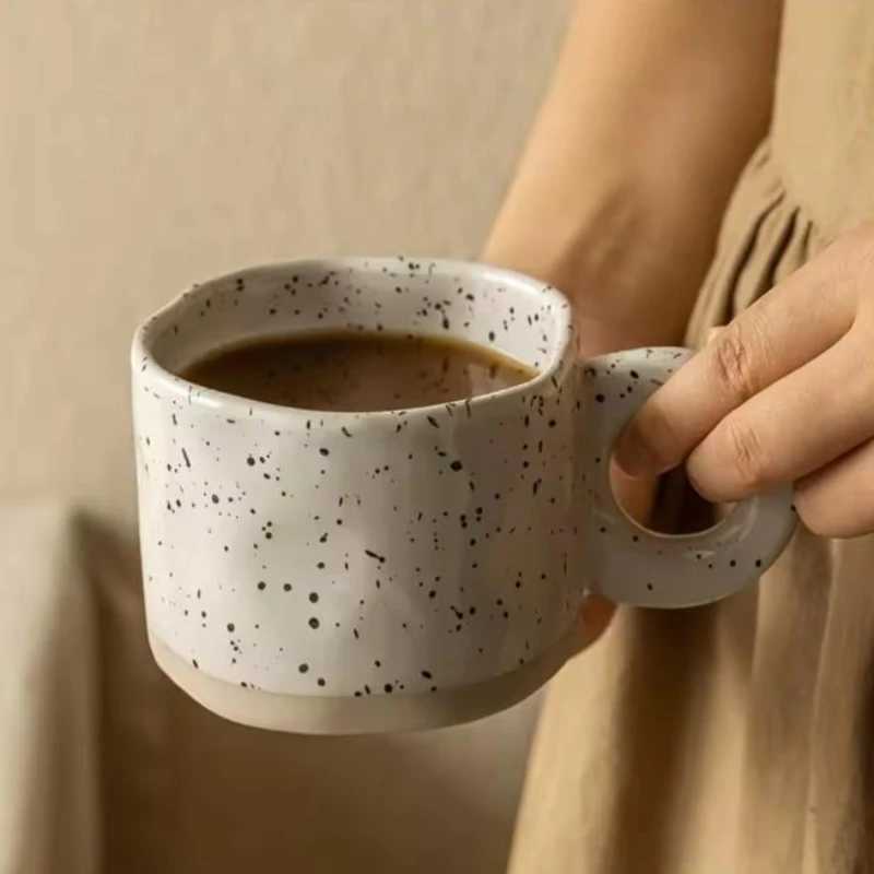 1pc Creative Korean-Style Irregular Ceramic Mug Kitchen Drinkware Ceramic Coffee Mugmilk Coffee Dessert Cup Breakfast Cup H260323