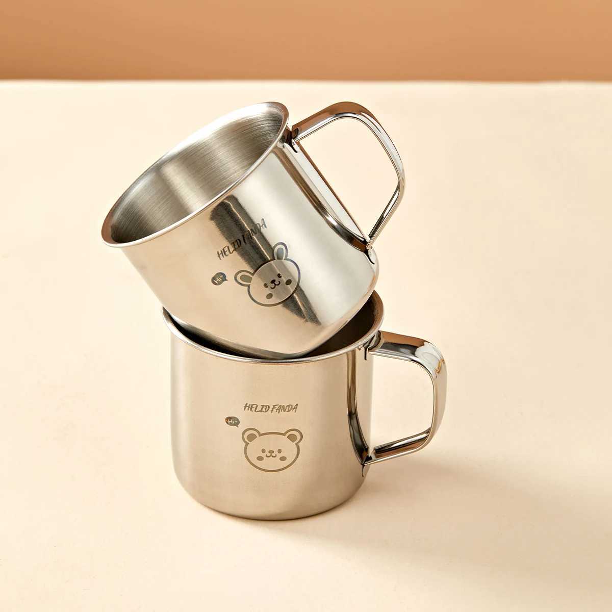 Mini 304 Stainless Steel Water Cup For Kids Durable Anti Scald Children Drinking Cup With Handle Milk Coffee Mug Drinkware N D260323