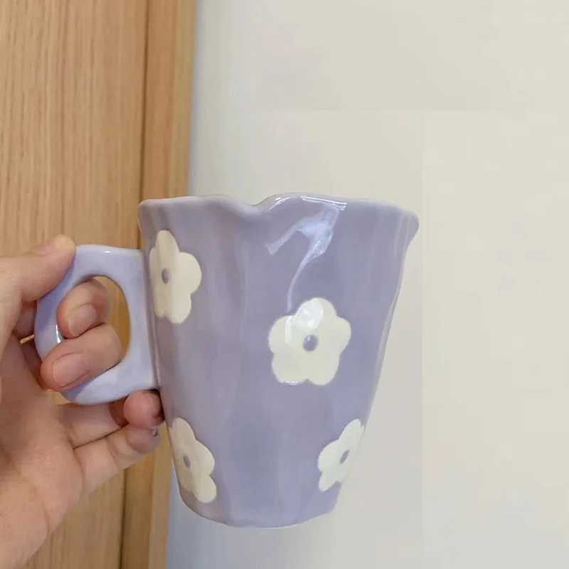 Ins style small fresh hand squeezed mug with high appearance drinking cup creative ceramic cup H260323