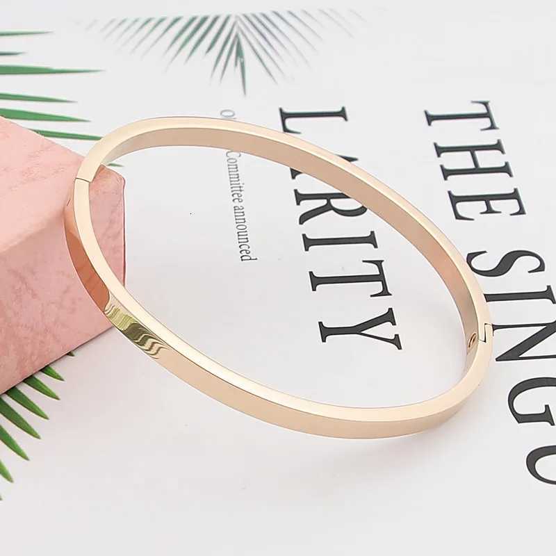 Hot Fashion Stainless Steel Jewelry Oval Bangle for Woman Child Charm Party Wedding Brand Gift H260323 - view 4