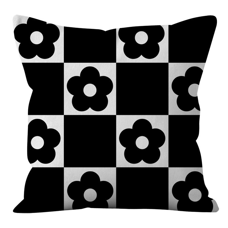 And Black White Geometric Abstract Pillowcase For Living Room Sofa Bedroom Cushion Bay & Window Seat Dormitory Pillow Decoration