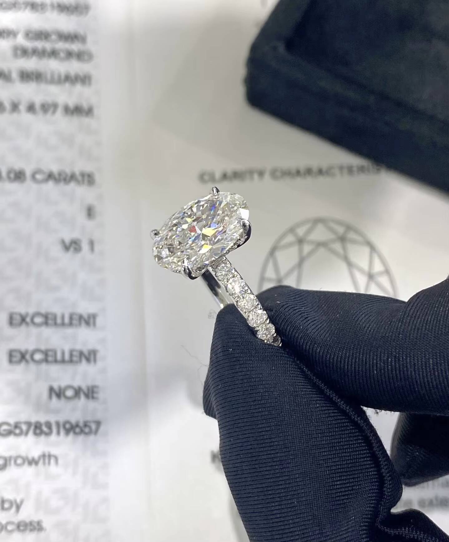 IGI Certified CVD HPHT Lab Grown Created Diamond 3CT D VS1 VS2 PT950 Gold Rings 6g Oval Engagement Ring Jewelry Rings for Women