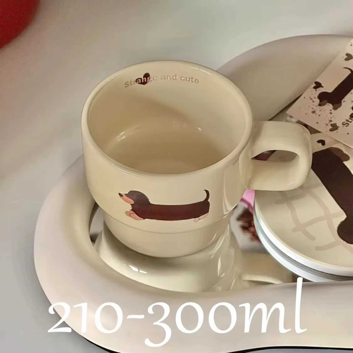 Dachshunds Dog Coffee Mugs Home Ceramic Cup Drink Juice Cola Outdoor Travel Cocoa Handheld Water Mug For Lovers Friends H260323