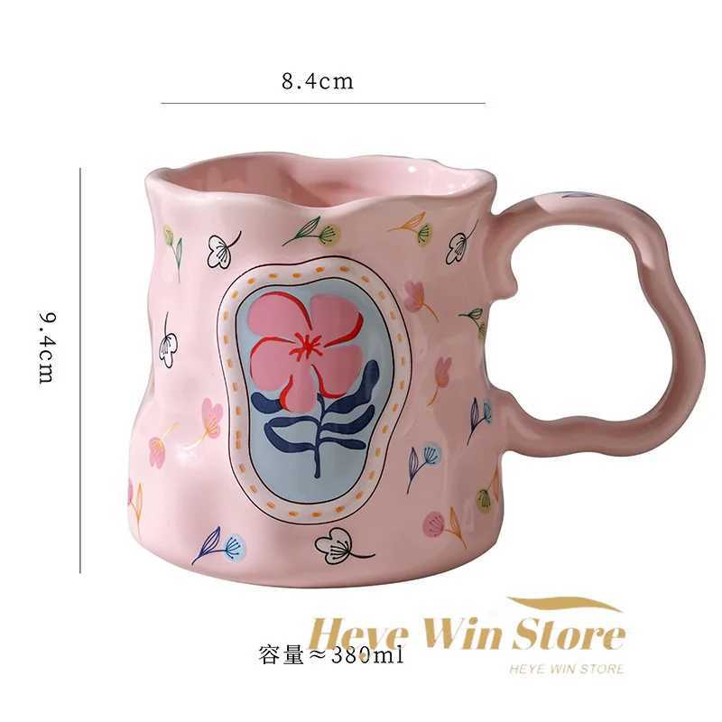 Dreamy Flower Shaped Handmade Ceramic Mug High-value Water Cup Design Inspired Souvenir Breakfast Coffee Cup H260323