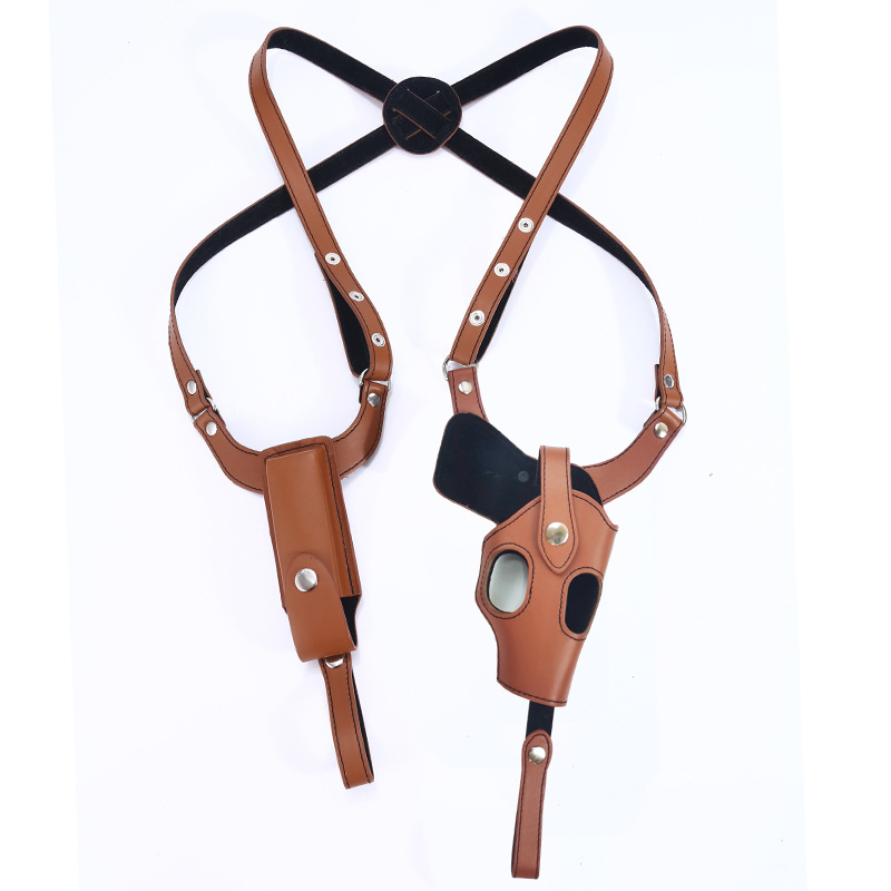 Tactical Concealed Gun Holster Leather Shoulder Underarm Pistol Handgun Carry Pouch for glock 92 Hunting Accessories - view 3