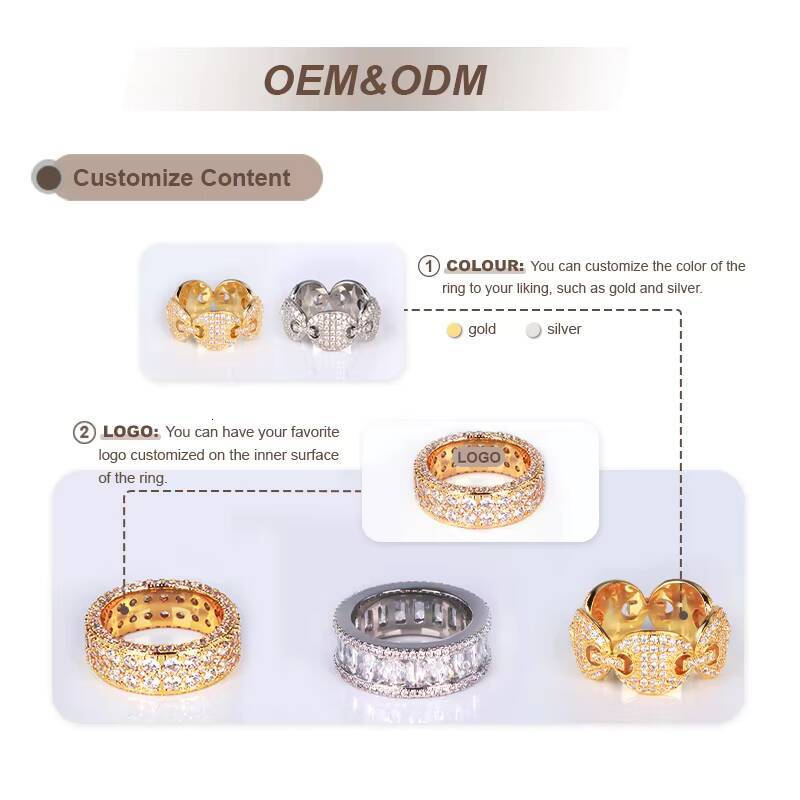 Wholesale Rapper Style Hip Hop Jewelry Men Women Iced Out Gra Certificate Moissanite Brass Gold Rings Cluster