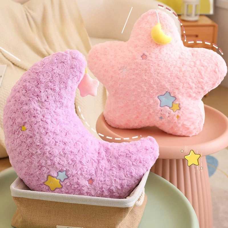 Lovely Moon and Stars Sofa Living Room Bedside Cushion Plush Pillow Sleeping Car Waist Cushion Soft Sofa Bed Decoration H260323
