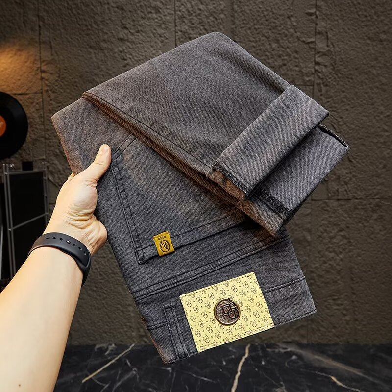 2026 Spring And Autumn New Designer Jeans Luxury Men's Classic Basic High Elasticity Slimming Pants Black Versatile Y2K Straight Leg Jeans Outdoo