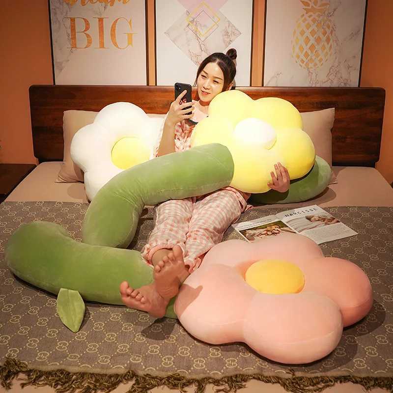 Long Flower Plush Body Pillow Creative Large Sunflower Cushion Sofa Decorative Stuffed Body Pillow Sleeping Back Cushion Decor H260323